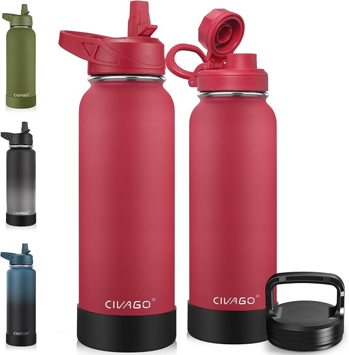CIVAGO 40 oz Insulated Stainless Steel Water Bottle by CIVAGO