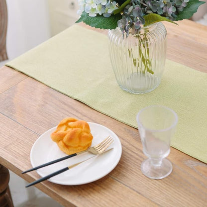 Soft Caddice Faux Linen 2 Side Table Runner, eco-Friendly Fabric Handcrafted - Image 4