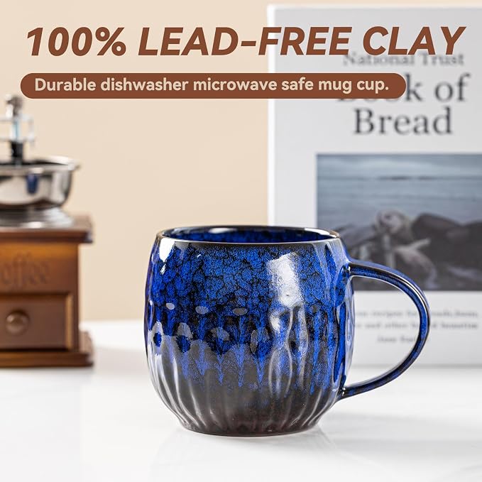 Ocean Surge Ceramic Coffee Mug - 21 oz Unique Reactive Glaze Coffee Cup - Image 7