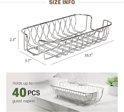 Guest Towel Holder Tray for Bathroom Countertop, Powder Room & Vanity Use - Image 3