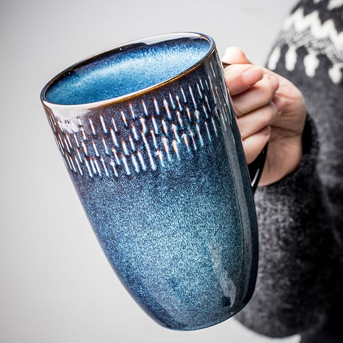 Large Ceramics Coffee Mugs, 21 OZ, Large Handle Design, Extra Large Tea and - Image 3