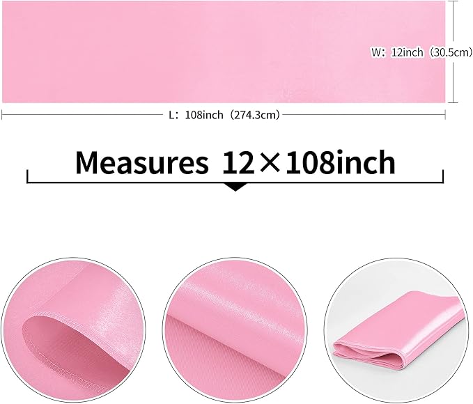 4-Pack Pink Satin Table Runner 12 x 108 Inch Long Bright and Smooth Silk Fabric - Image 3