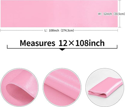 4-Pack Pink Satin Table Runner 12 x 108 Inch Long Bright and Smooth Silk Fabric - Image 3