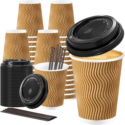Lamosi 50 Pack 10 oz Disposable Coffee Cups by BuyNow
