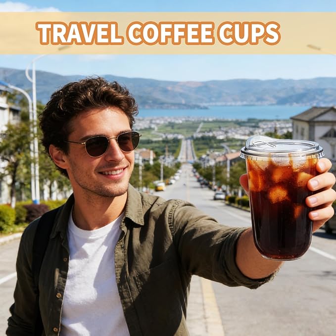 50 Pack 18 oz Clear Plastic Iced Coffee Cups - Image 5