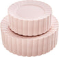 YOUBET 100PCS Pink Scalloped Plastic Plates by YOUBET