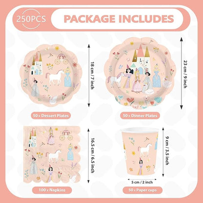 250Pcs Princess Birthday Party Decorations - Image 2