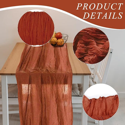 12 Pack Cheesecloth Table Runner, 10ft Rustic Sheer Runner Gauze Boho Wedding - Image 3