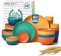 40-Piece Unbreakable Wheat Straw Dinnerwave Sets Plates and Bowls Sets by HOMIENLY