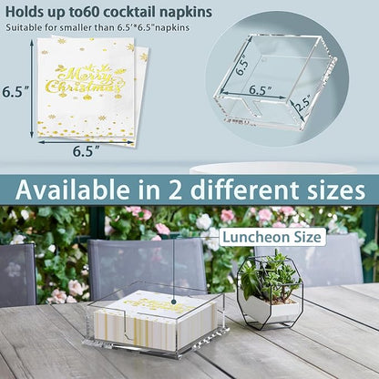 Transparent Acrylic Napkin Holder Clear Guest Paper Disposable Hand Towel Dispenser Tray Organizer For Table Home Kitchen Restaurant and Hotel Business