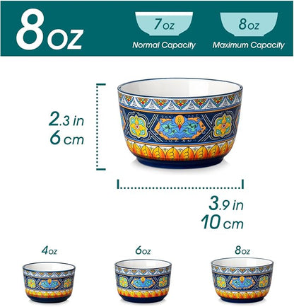 vancasso Ramekins 8 oz Oven Safe, Bohemian Style Creme Brulee Ramekin Set of 6 - Image 3