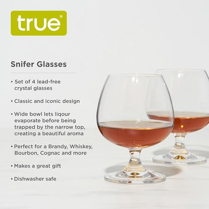 True Brandy Bourbon Whiskey Cognac Scotch Drinking Glasses, Superb Lead-Free - Image 2