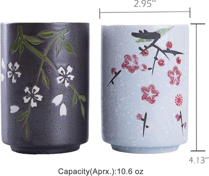 WHJY 10oz Transitional Chinese/Japanese style Handle-less Ceramic Tea cups - Image 2