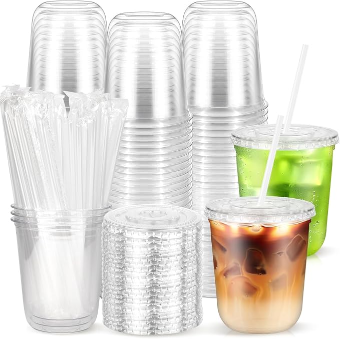 50 Pack 12 oz Clear Plastic Cups by Etersky