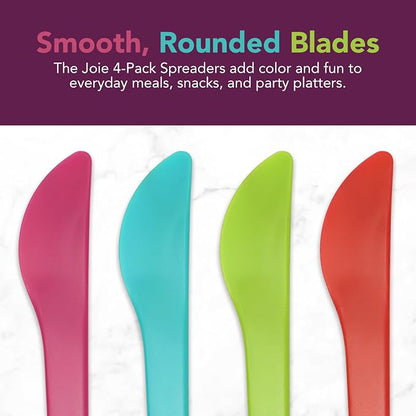 Joie Spreaders Set, Reusable Plastic Knives, 4-Count Assorted Colors | Ideal - Image 4