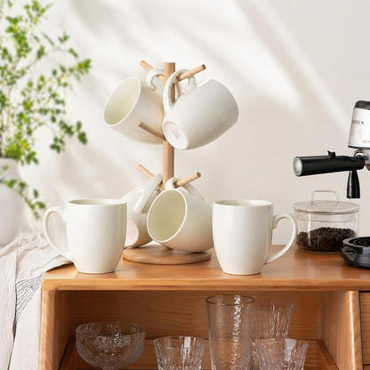 AmorArc 16 oz Coffee Mugs Set of 6, Large Ceramic Coffee Cups-Light Beige | - Image 7