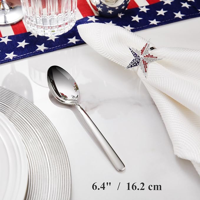 Premium Aline 8-Piece 6.4-Inch Teaspoon Set | 18/10 Stainless Steel Teaspoons; - Image 6