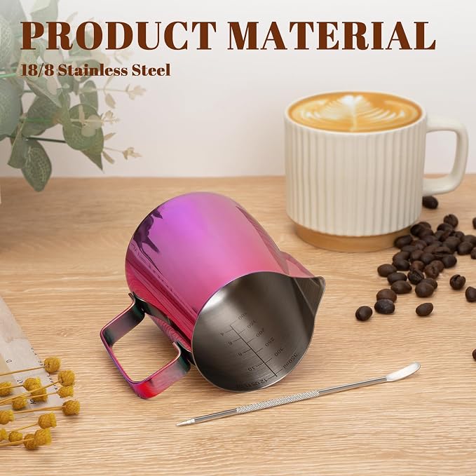 Amrules Milk Frothing Pitcher, 12 oz Milk Frother Cup - Image 5