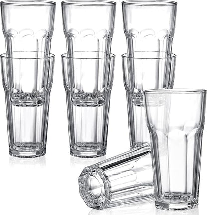Yopay Set of 8 Highball Drinking Glasses, 12oz Lead-Free Tempered Water Glasses - Image 5