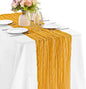 Mustard 10FT Cheesecloth Table Runner Boho Gauze Fabric Table Runner Rustic by JALANCY