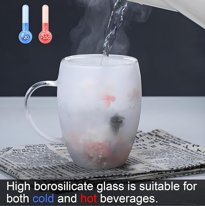 NBHUZEHUA Double Wall Glass Coffee Mugs Clear Cups - Image 4