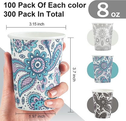Clawsoff 300 Pack Paper Cups 8 oz, Disposable Coffee Cups 8 OZ | Sturdy - Image 2
