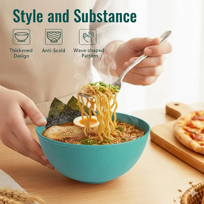 40 OZ Kitchen Bowl, Unbreakable & Lightweight Wheat Straw Bowls Sets of 8 - Image 6