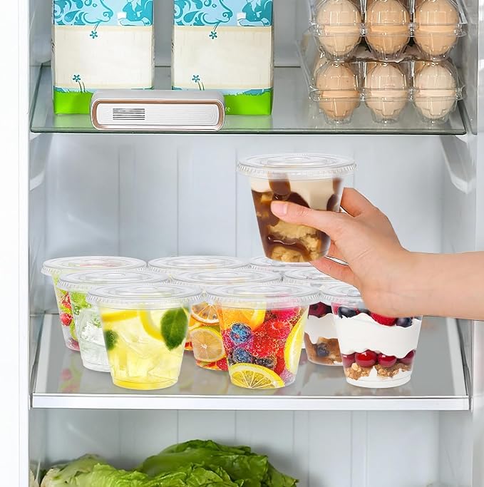 BYSNOW 100 Pack 9 oz Clear Plastic Dessert Cups - Image 4