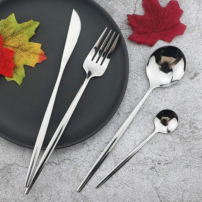 JASHII 24 Pieces Silverware Flatware Cutlery Set, Stainless Steel Tableware - Image 3