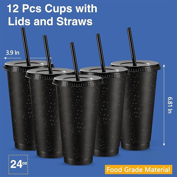 Amyhill 12 Pcs Reusable Glitter Cups - Image 2