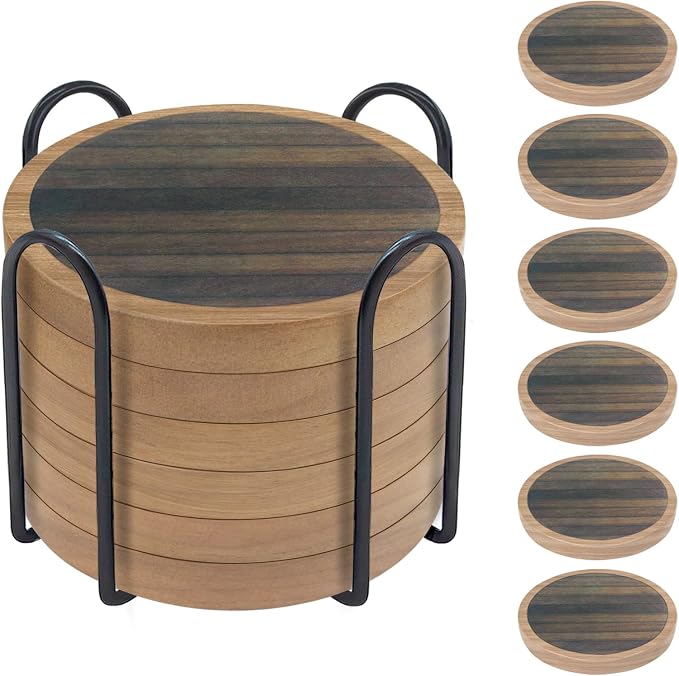 6 Pack Absorbent Coasters Set by Unknown