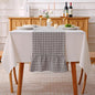 Grey White Plaid Gingham Ruffle Table Runner 90 inches Long 100% Washed Cotton by KMASANIJI