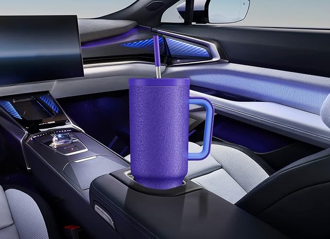 Meoky 40oz Tumbler with Handle, Leak-proof Lid and Straw, Insulated Coffee Mug - Image 7