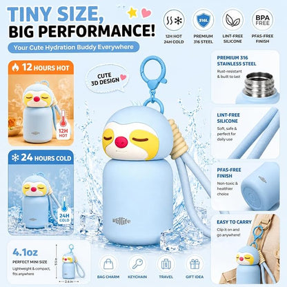 4.1oz Mini Insulated Water Bottle, Portable Coffee Cup, Small Travel Cup Vacuum - Image 4