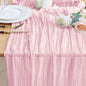 Cheesecloth Table Runner Pink 10FT Boho Gauze Runner by Wokceer