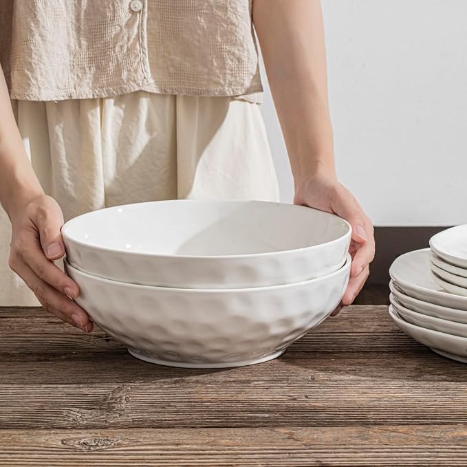HOMBENE Large Pasta Bowls Set of 2, 10 Inch Pasta Serving Bowl Dinner Bowls - Image 5