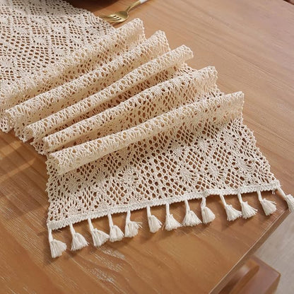 meioro Mesh Woven Table Runners, 12x108 Inch Boho Cotton Table Runner - Image 4