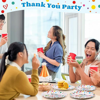 Gerrii 60 Pcs Thank You Themed Party Plates 7 Inch We Appreciate You Disposable - Image 4