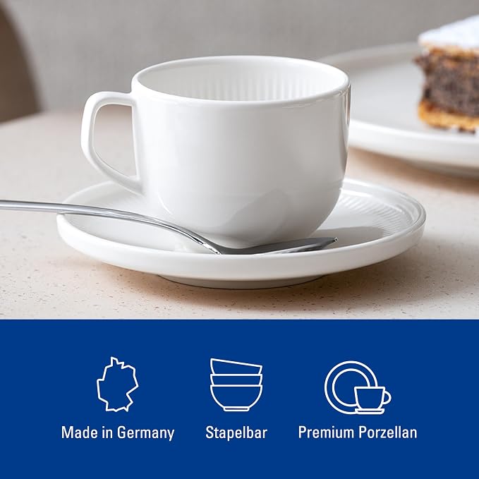 Villeroy & Boch Afina Coffee Cup Saucer, Premium Porcelain, Made in Germany - Image 4