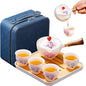 Japanese Tea Set Chinese Gongfu Tea Set, Portable Teapot Set by REOWONU