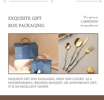 40-piece Silverware Set With Ceramic Handle, Premium Food Grade Stainless Steel Flatware Sets, Mirror Polished Cutlery Set, Dishwasher Safe (for 8 People)