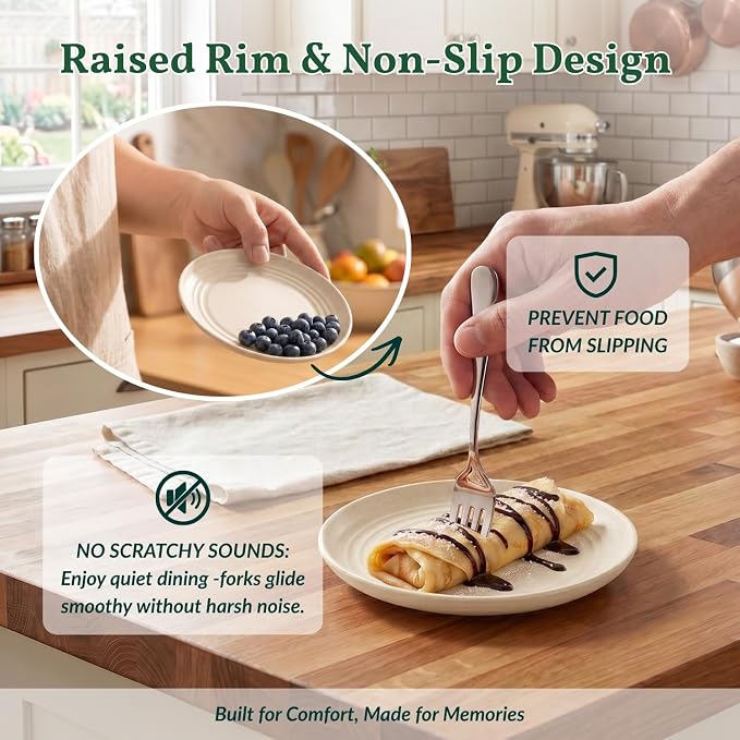 Small Plates | 5.7 Inch Lightweight & Unbreakable Wheat Straw Plates | Mini - Image 4