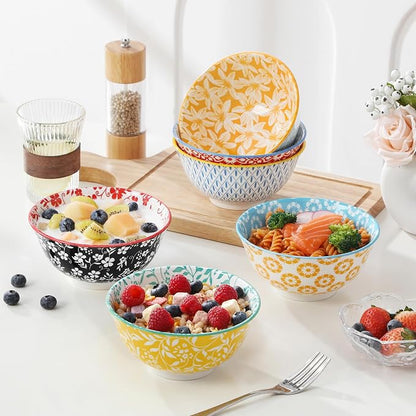 vancasso SELENE 24 oz Cereal Bowls Set of 6, Porcelain Soup Bowls | - Image 7