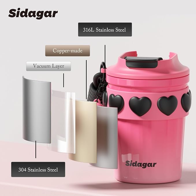 SDGA+ 12 oz Travel Coffee Mug Spill Proof Leak Proof, Stainless Steel Thermal - Image 7