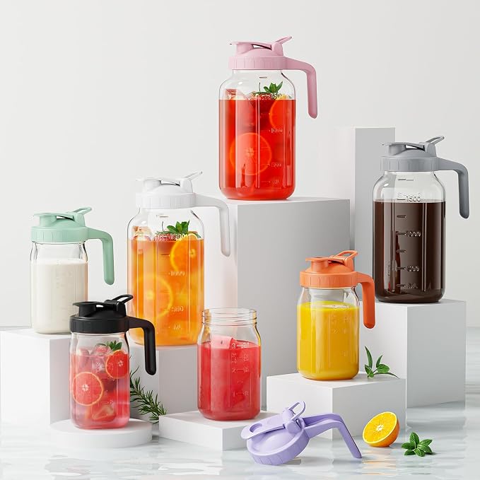 Breast Milk Pitcher, 32 oz Wide Mouth Glass Mason Jar | Dual Leak-Proof Lid - Image 6