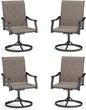 PHI VILLA Swivel Outdoor Chair Set of 4,Patio Swivel Rocking Chairs with Textilene Fabric and Metal Frame for All Weather,Outdoor Dining Chairs for Garden