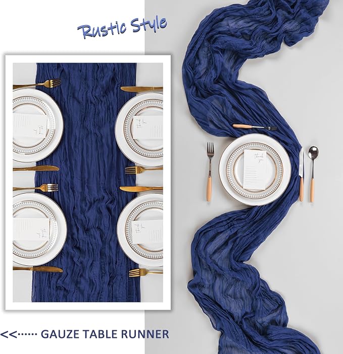 6 Pack Navy Blue Cheesecloth Table Runner 10Ft Gauze Cheese Cloth Table Runner - Image 6
