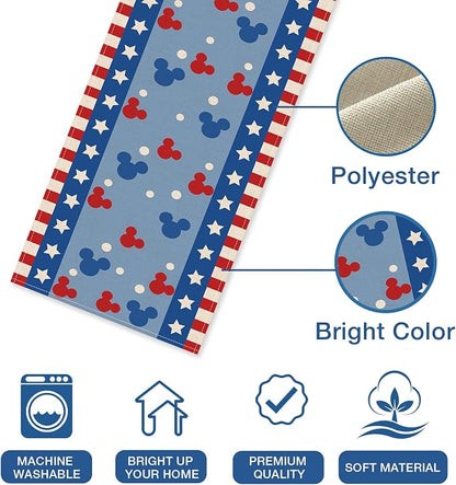 Seliem 4th of July Patriotic Table Runner, American USA Burlap Home Decoration - Image 2