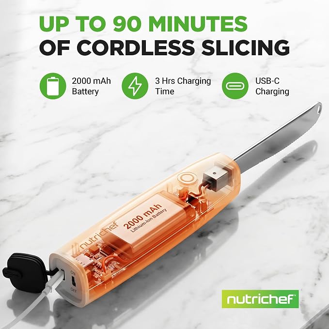 NutriChef Heated Butter Knife | Rechargeable Cordless Heating Butter Spreader - Image 6