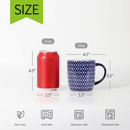Selamica 10 OZ Coffee Mugs Set of 4, Small Coffee Cups Ceramic - Image 3